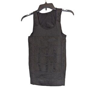 Womens Compression Tank Top Size M Black Body Shaper Vest With Tummy Control